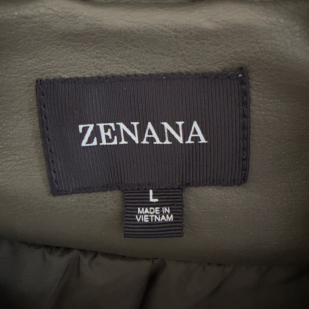 Zenana Vegan‎ Leather Jacket Size Large Faux Leather Biker - Picture 4 of 4